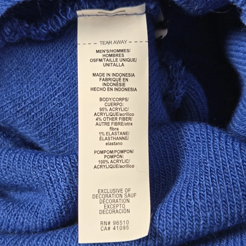 Under Armour Cuffed Fold Beanie Logo Winter Pom Athletic Royal Blue Men Gorpcore